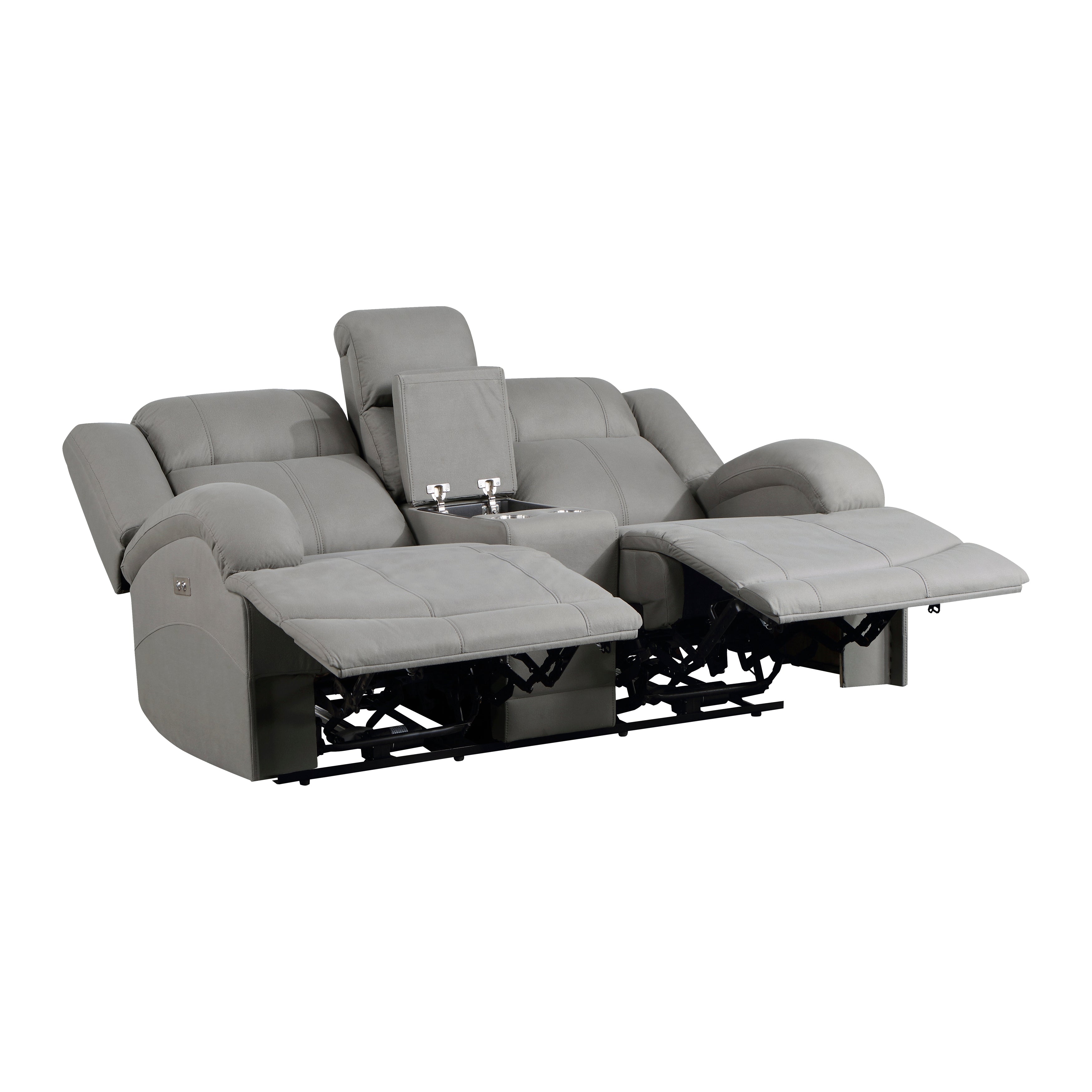 Camryn Gray Power Double Reclining Loveseat - 9207GRY-2PW - Bien Home Furniture &amp; Electronics