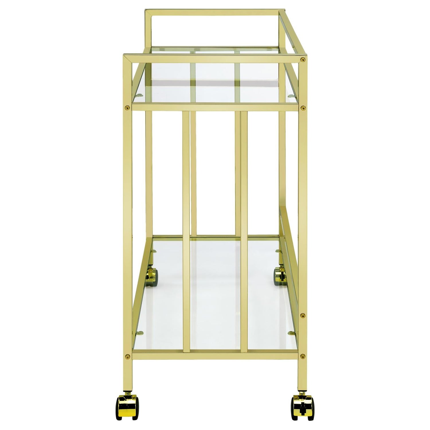 Cara Brass Rectangular Glass Bar Cart - 181381 - Bien Home Furniture &amp; Electronics