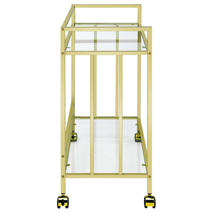 Cara Brass Rectangular Glass Bar Cart - 181381 - Bien Home Furniture &amp; Electronics