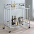 Cara Chrome Rectangular Glass Bar Cart - 181382 - Bien Home Furniture & Electronics