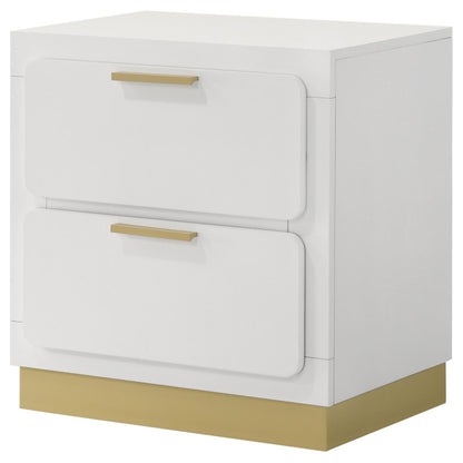 Caraway 2-drawer Nightstand Bedside Table White - 224772 - Bien Home Furniture &amp; Electronics