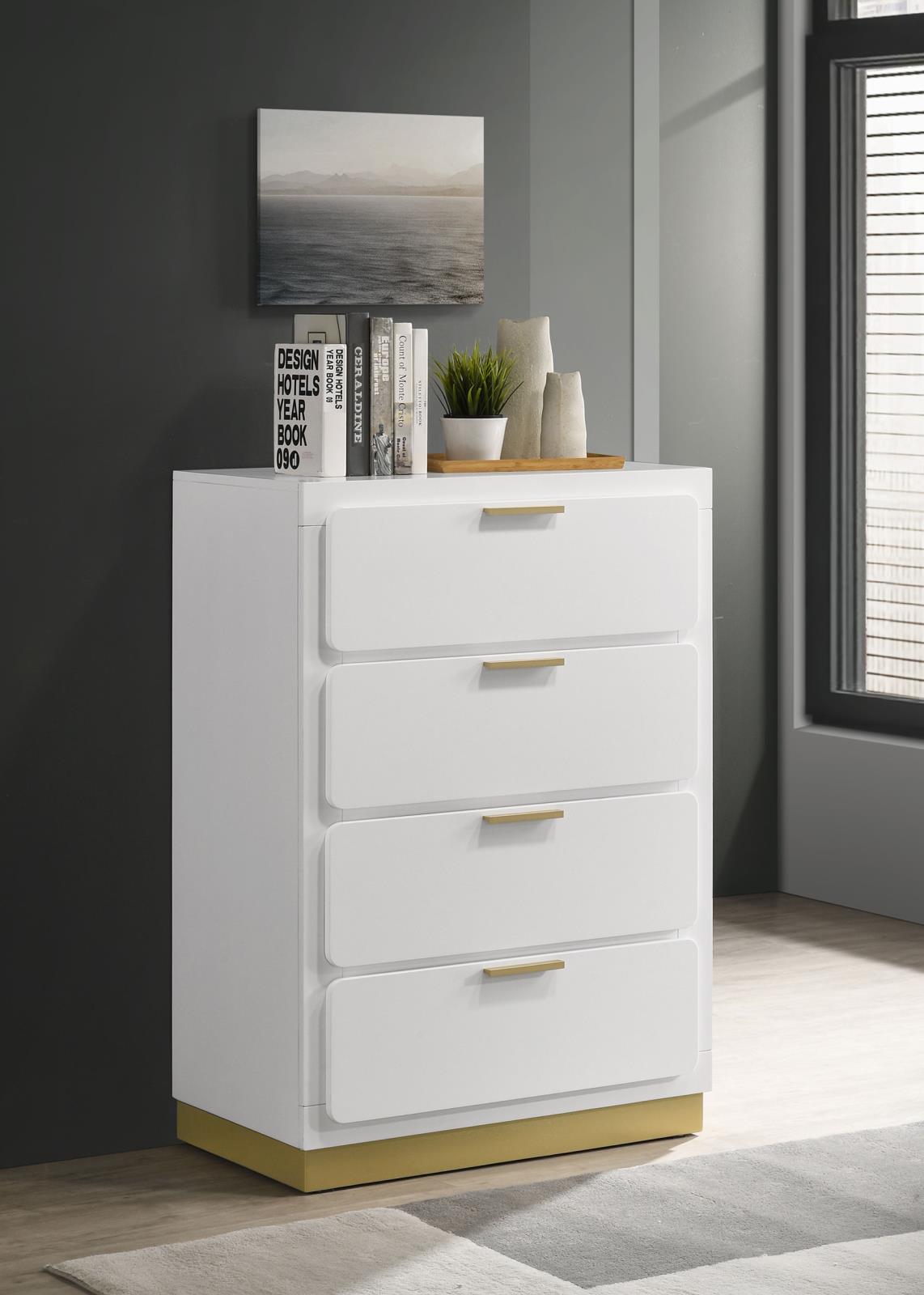 Caraway 4-drawer Bedroom Chest White - 224775 - Bien Home Furniture &amp; Electronics