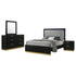 Caraway 4-piece California King Bedroom Set with LED Headboard Black and Grey - 224781KW-S4 - Bien Home Furniture & Electronics