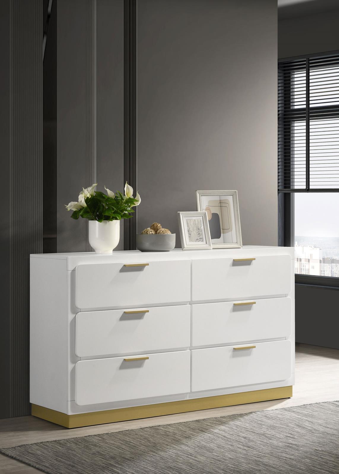 Caraway 6-drawer Bedroom Dresser White - 224773 - Bien Home Furniture &amp; Electronics