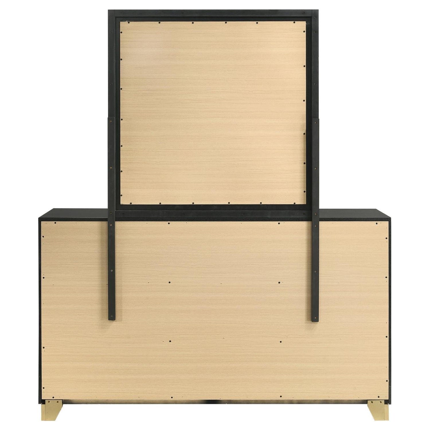 Caraway 6-drawer Bedroom Dresser with Mirror Black - 224783M - Bien Home Furniture &amp; Electronics