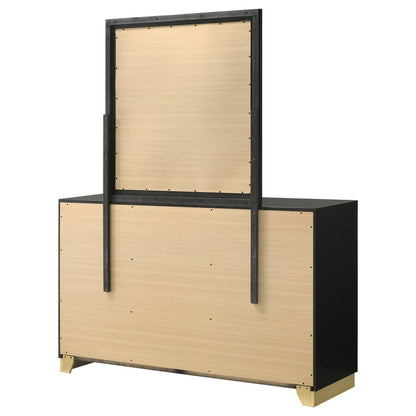 Caraway 6-drawer Bedroom Dresser with Mirror Black - 224783M - Bien Home Furniture &amp; Electronics