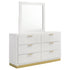Caraway 6-drawer Bedroom Dresser with Mirror White - 224773M - Bien Home Furniture & Electronics