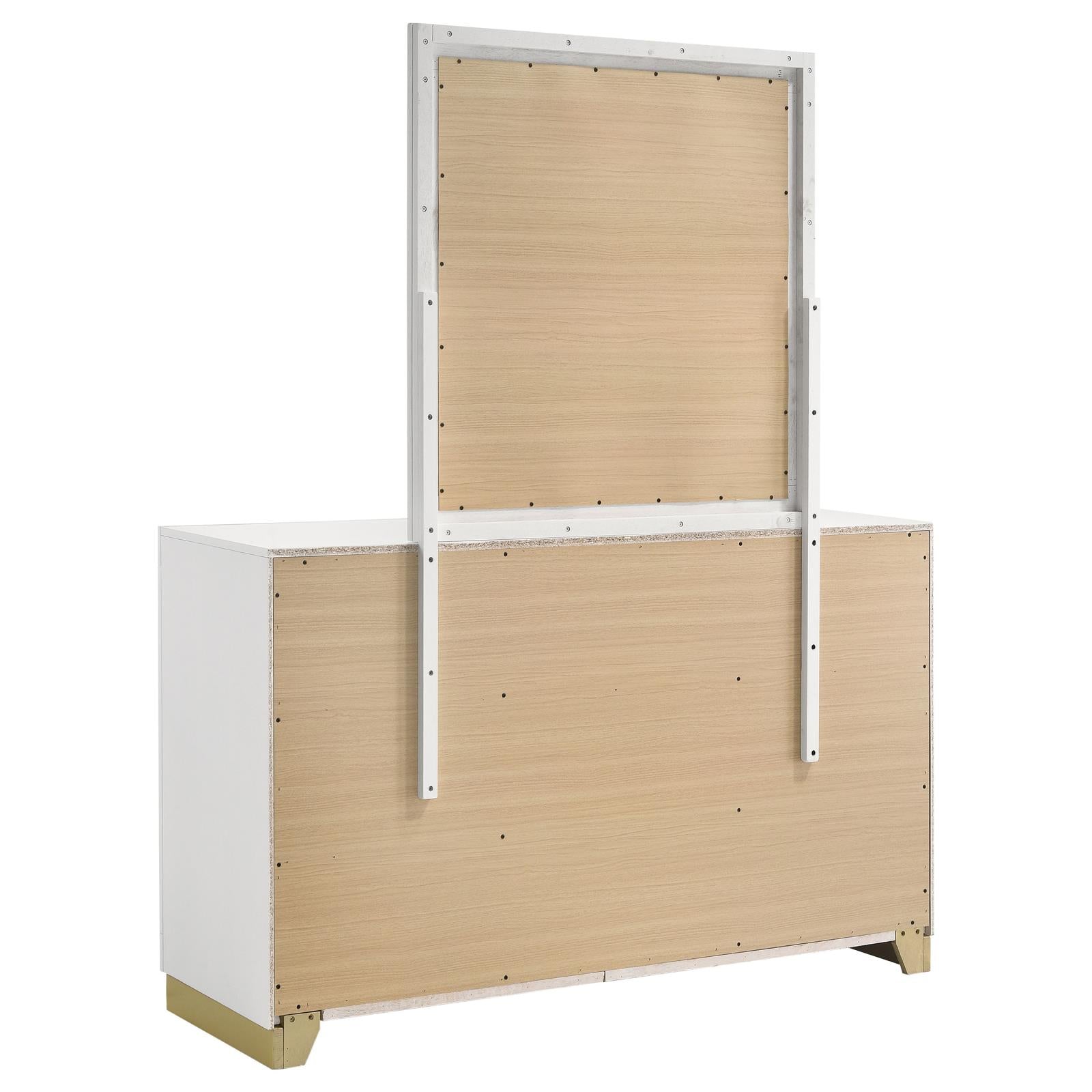 Caraway 6-drawer Bedroom Dresser with Mirror White - 224773M - Bien Home Furniture &amp; Electronics
