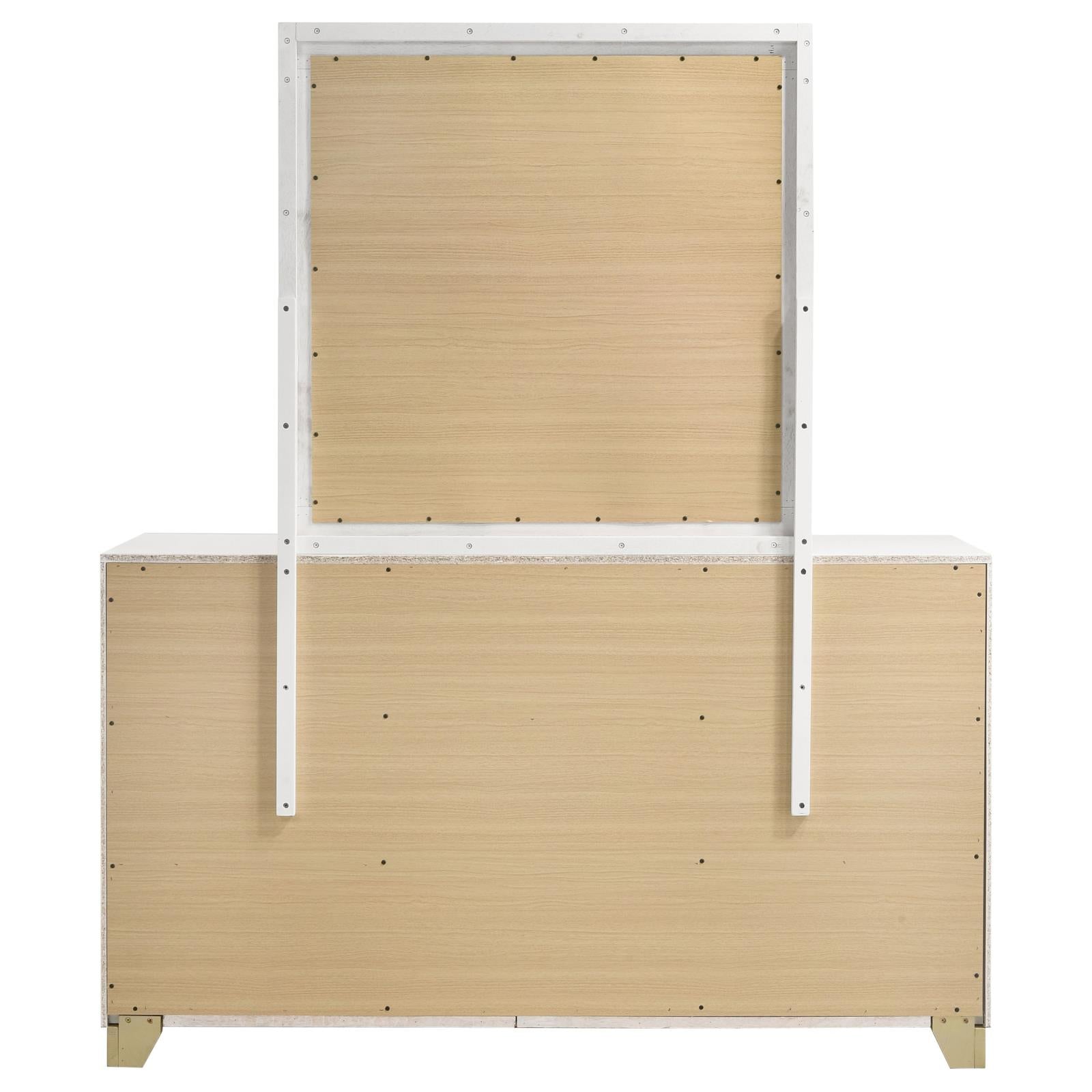 Caraway 6-drawer Bedroom Dresser with Mirror White - 224773M - Bien Home Furniture &amp; Electronics