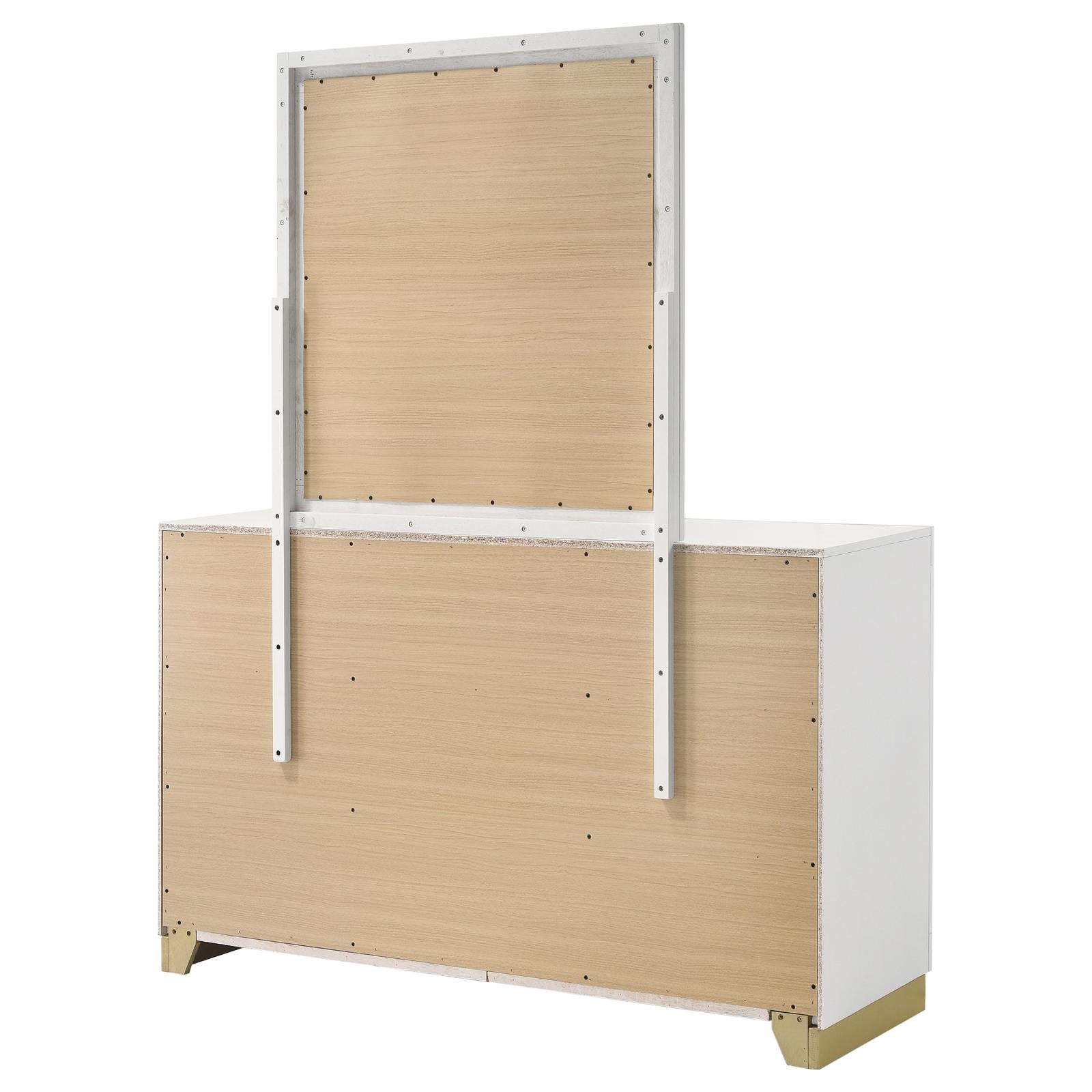 Caraway 6-drawer Bedroom Dresser with Mirror White - 224773M - Bien Home Furniture &amp; Electronics