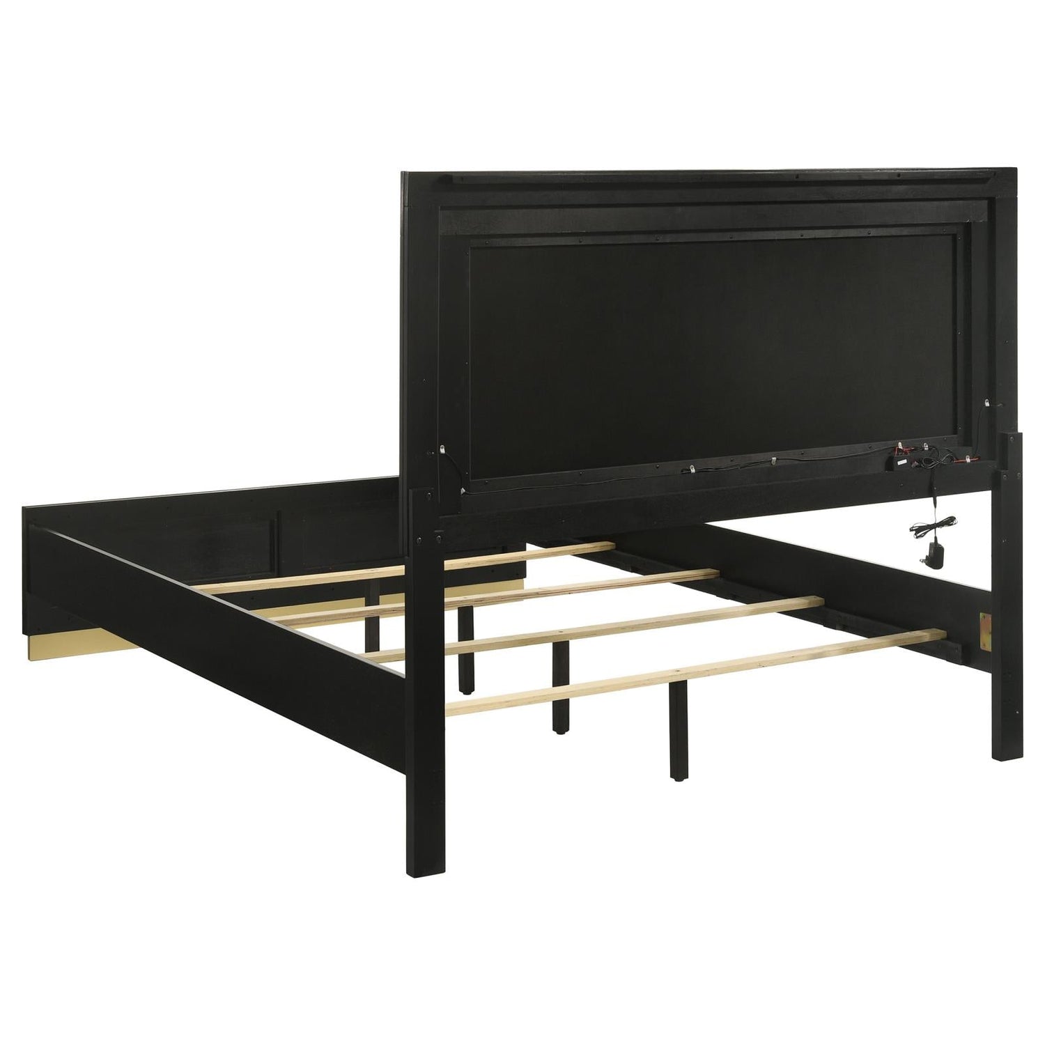 Caraway Eastern King Bed with LED Headboard Black and Grey - 224781KE - Bien Home Furniture &amp; Electronics