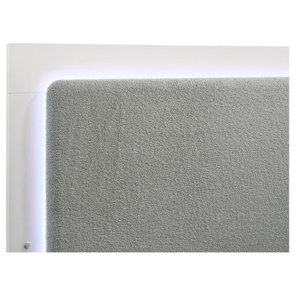 Caraway Eastern King Bed with LED Headboard White and Grey - 224771KE - Bien Home Furniture &amp; Electronics