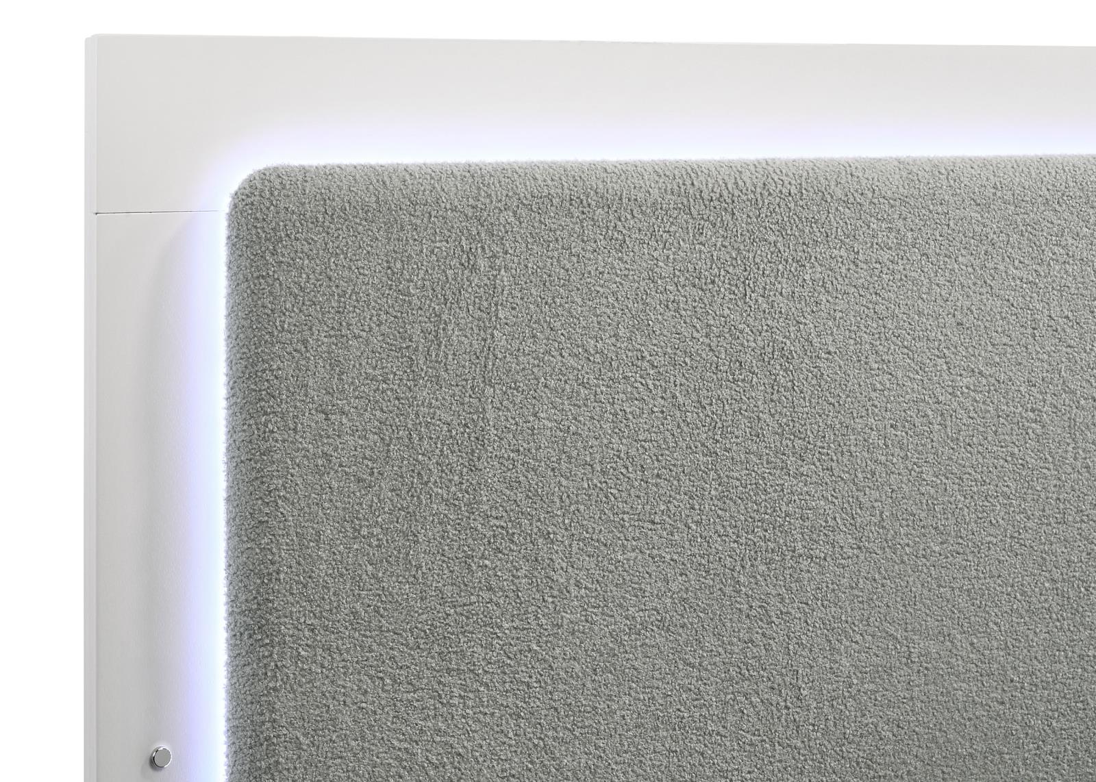 Caraway Queen Bed with LED Headboard White and Grey - 224771Q - Bien Home Furniture &amp; Electronics