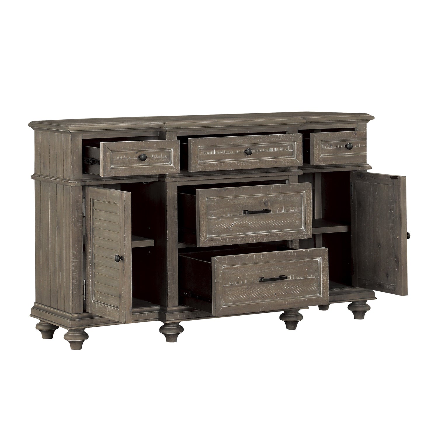 Cardano Driftwood Brown Buffet - 1689BR-55 - Bien Home Furniture &amp; Electronics