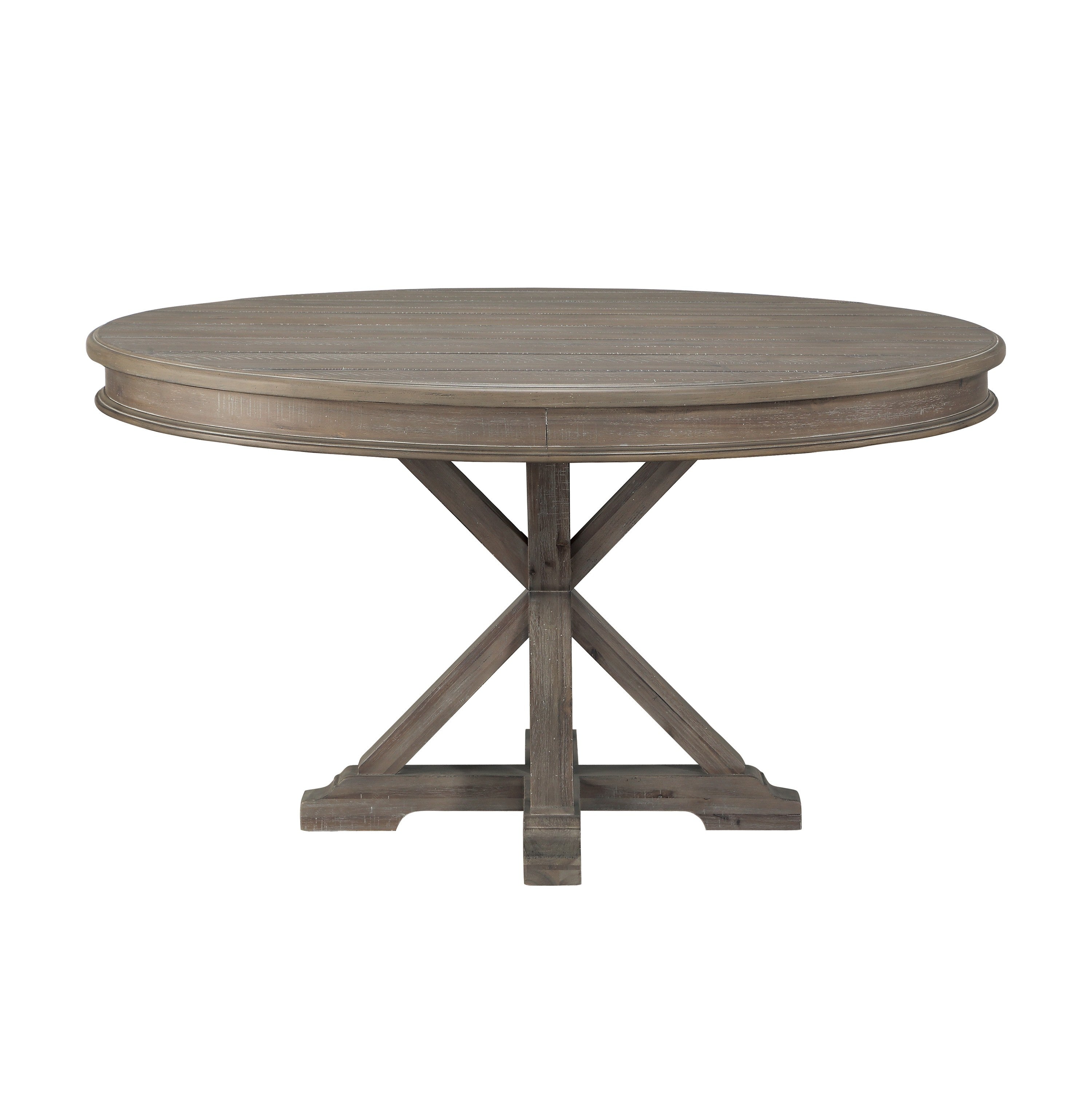 Cardano Driftwood Brown Round Dining Set - SET | 1689BR-54 | 1689BR-54B | 1689BRS(3) - Bien Home Furniture &amp; Electronics