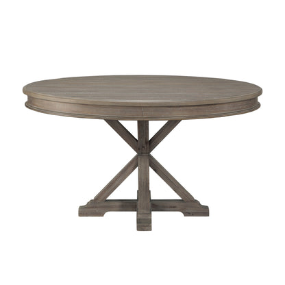 Cardano Driftwood Brown Round Dining Table - SET | 1689BR-54 | 1689BR-54B - Bien Home Furniture &amp; Electronics