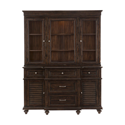 Cardano Driftwood Charcoal Buffet &amp; Hutch - SET | 1689-55 | 1689-50 - Bien Home Furniture &amp; Electronics