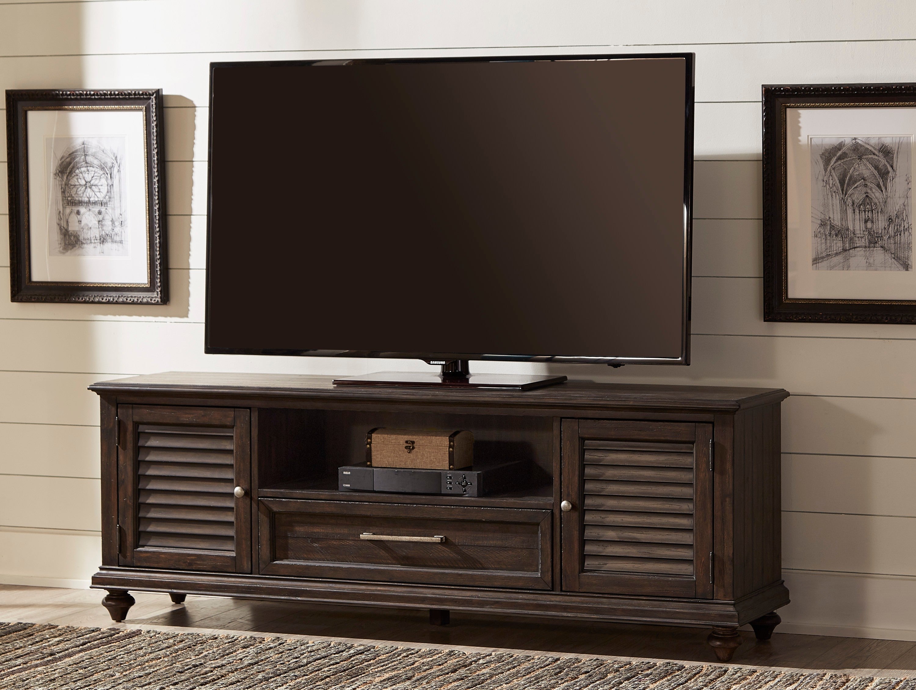 Cardano Driftwood Charcoal TV Stand - 16890-72T - Bien Home Furniture &amp; Electronics