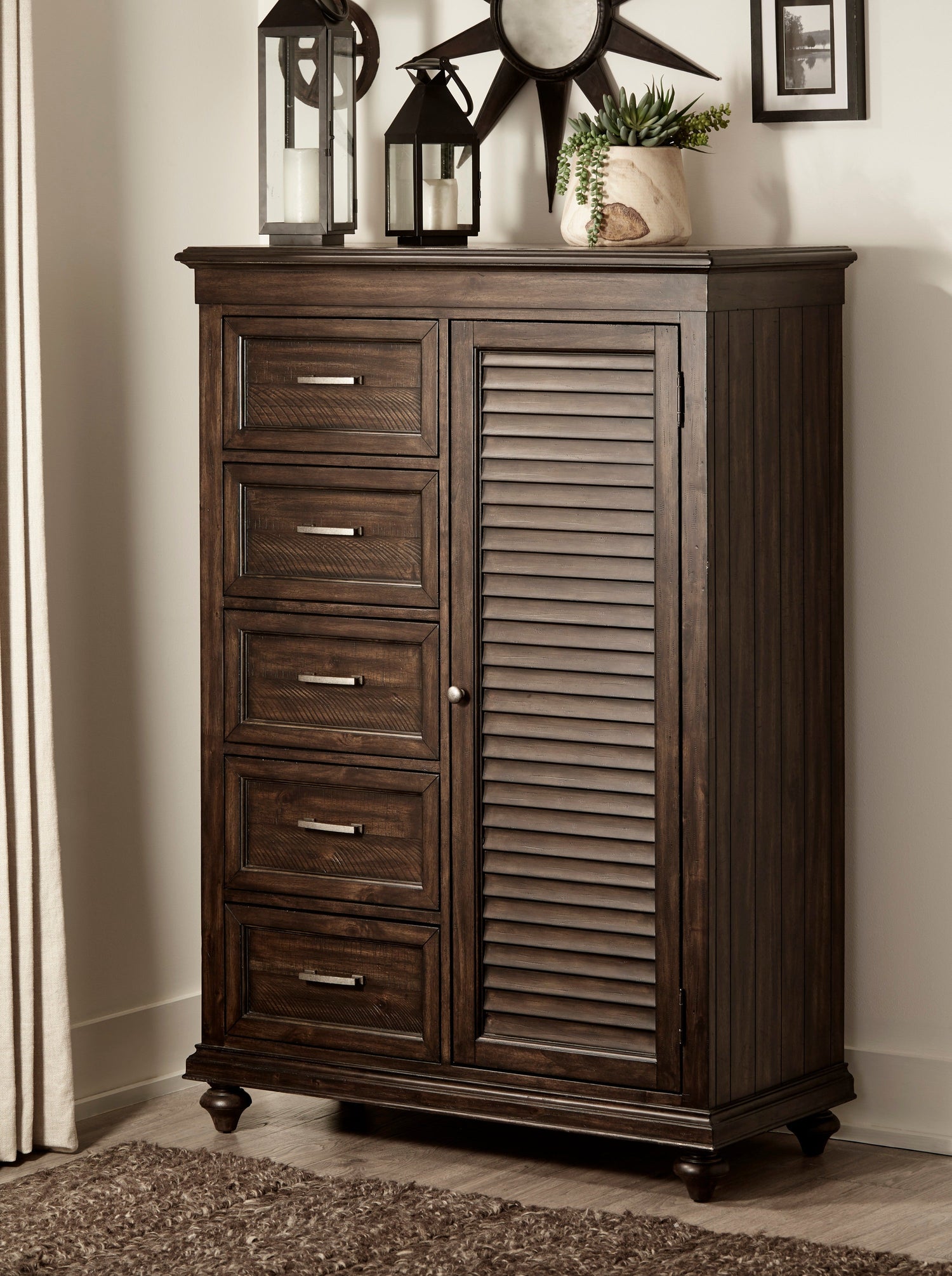 Cardano Driftwood Charcoal Wardrobe Chest - 1689-10 - Bien Home Furniture &amp; Electronics