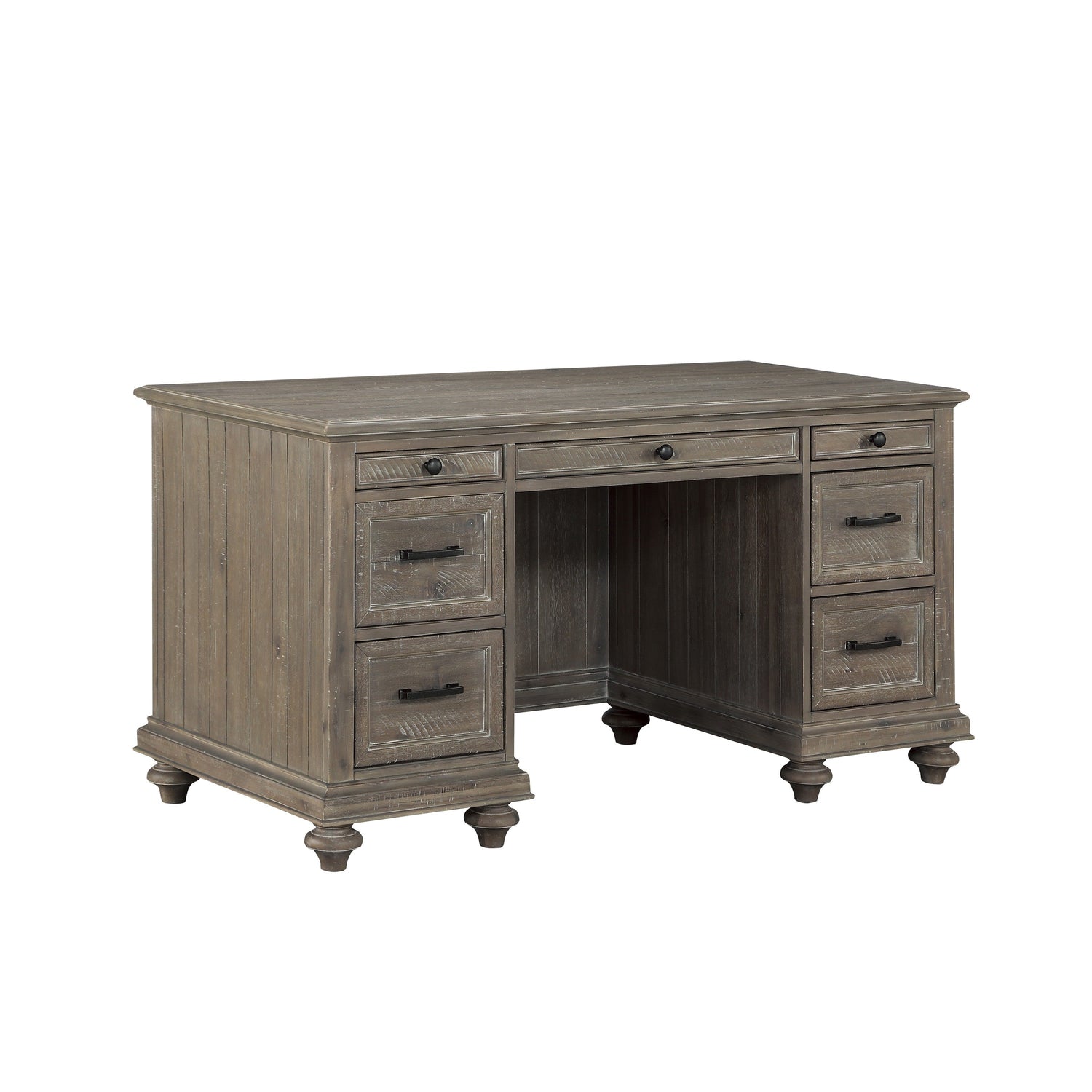 Cardano Driftwood Light Brown Executive Desk - 1689BR-17 - Bien Home Furniture &amp; Electronics