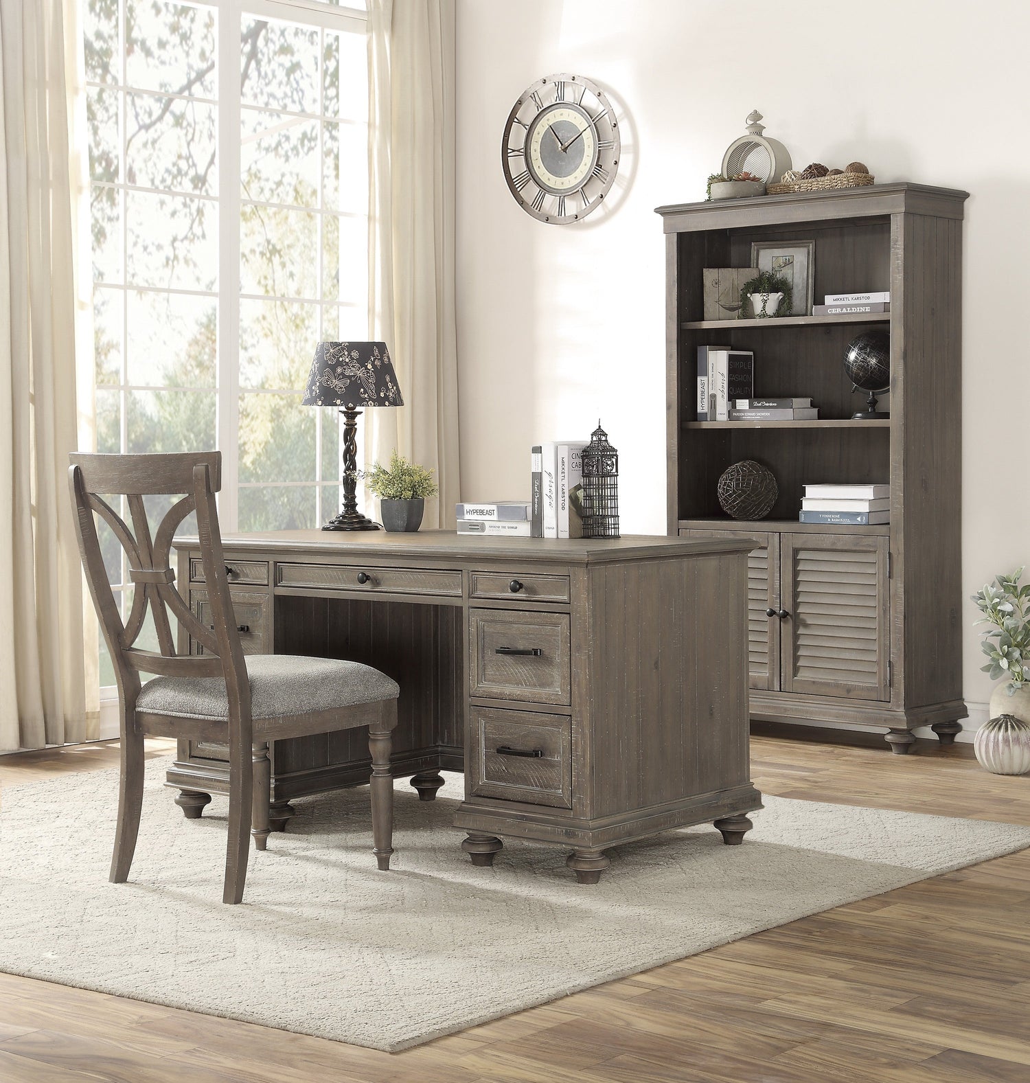 Cardano Driftwood Light Brown Executive Desk - 1689BR-17 - Bien Home Furniture &amp; Electronics