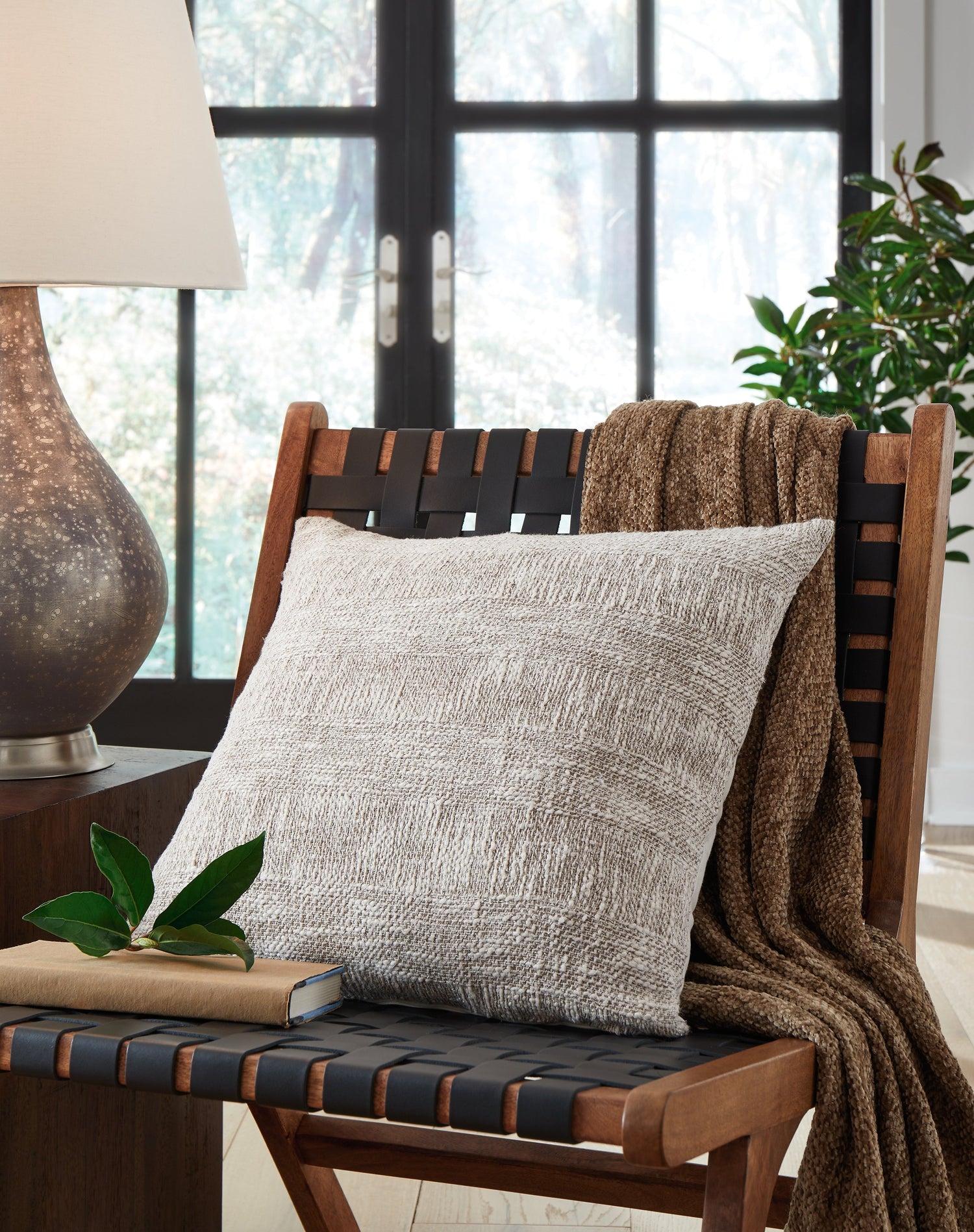 Carddon Brown/White Pillow - A1000971P - Bien Home Furniture &amp; Electronics