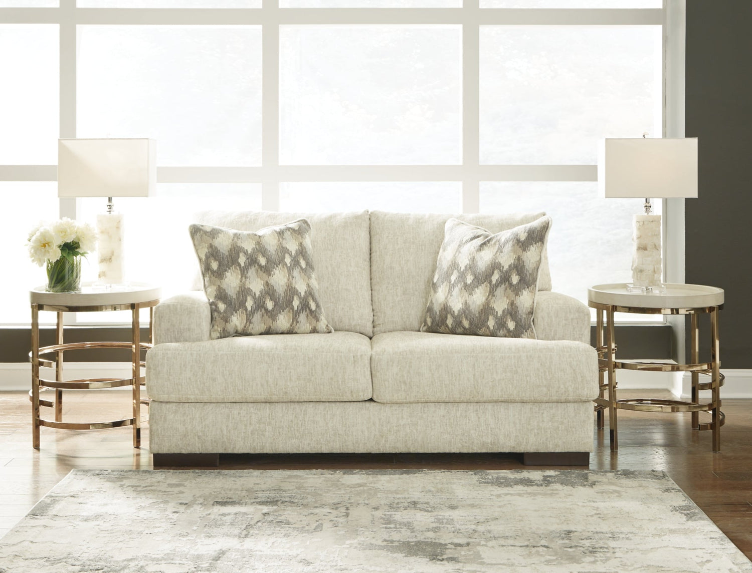 Caretti Parchment Living Room Set - SET | 1230338 | 1230335 - Bien Home Furniture &amp; Electronics