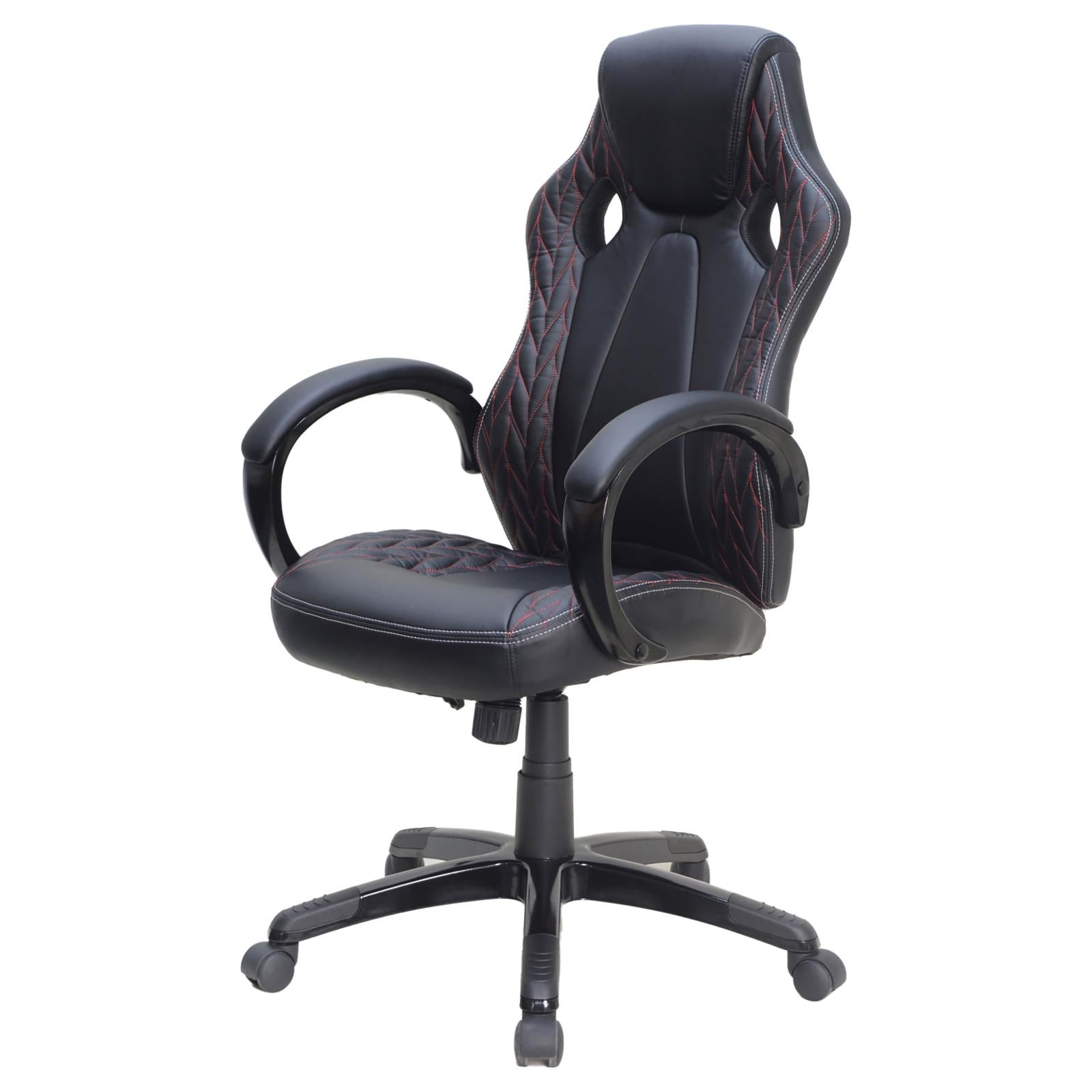 Carlos Black Arched Armrest Upholstered Office Chair - 881426 - Bien Home Furniture &amp; Electronics