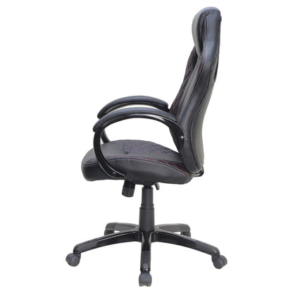 Carlos Black Arched Armrest Upholstered Office Chair - 881426 - Bien Home Furniture &amp; Electronics