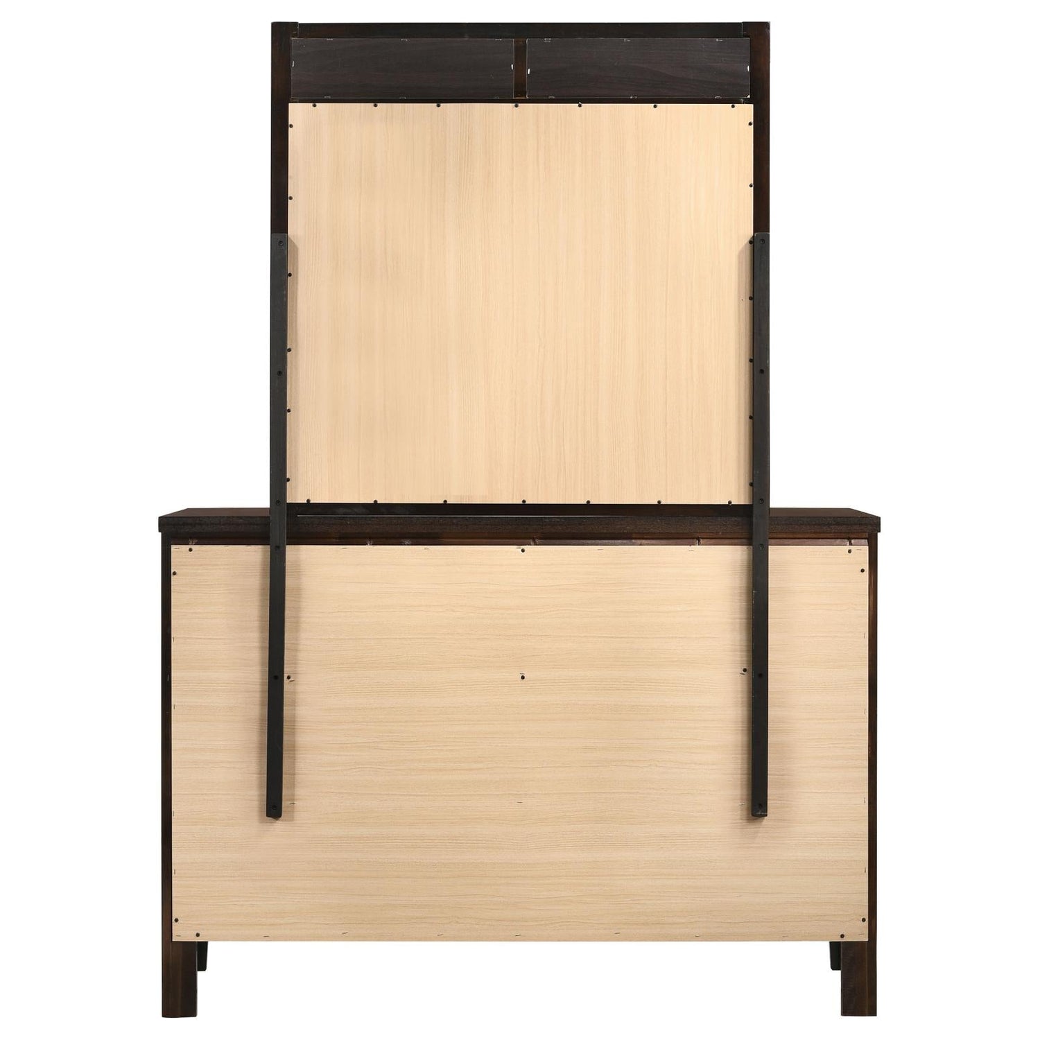 Carlton 6-drawer Rectangular Dresser with Mirror Cappuccino - 202093M - Bien Home Furniture &amp; Electronics