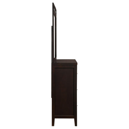 Carlton 6-drawer Rectangular Dresser with Mirror Cappuccino - 202093M - Bien Home Furniture &amp; Electronics