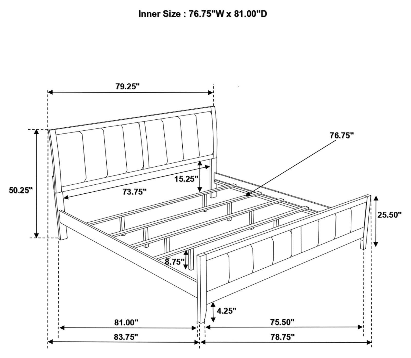 Carlton Bedroom Set with Upholstered Headboard Cappuccino - 202091KE-S4 - Bien Home Furniture &amp; Electronics