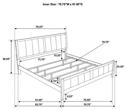 Carlton Bedroom Set with Upholstered Headboard Cappuccino - 202091KE-S5 - Bien Home Furniture &amp; Electronics