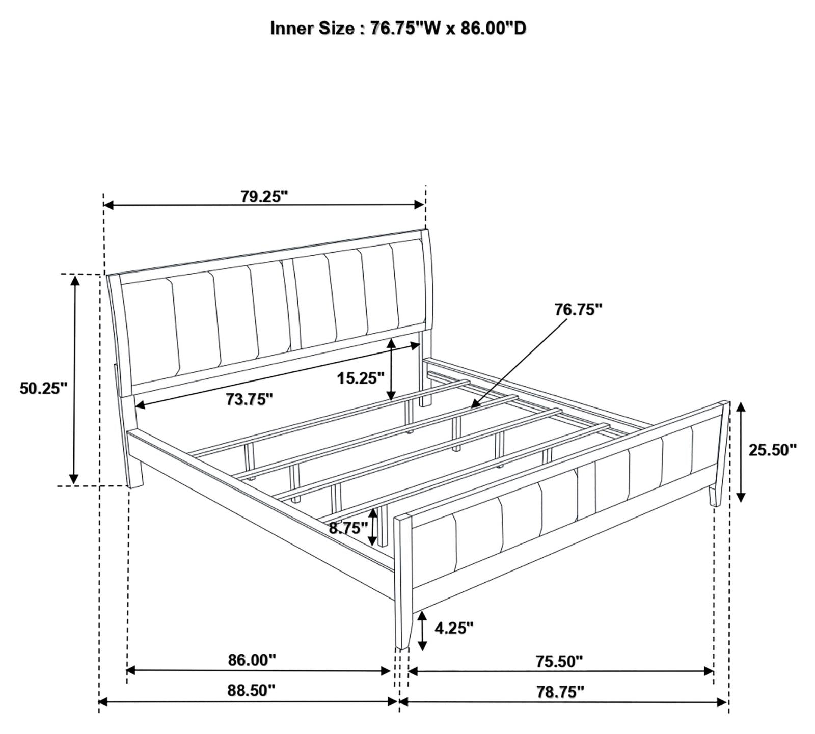 Carlton Bedroom Set with Upholstered Headboard Cappuccino - 202091KW-S5 - Bien Home Furniture &amp; Electronics