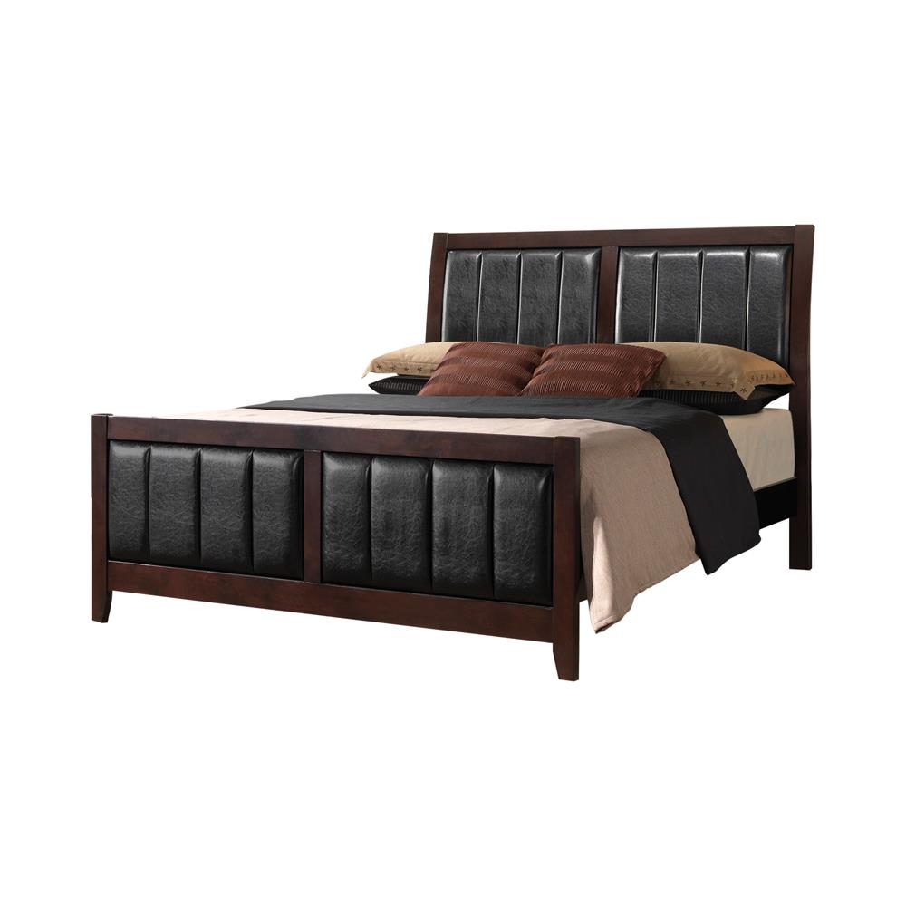 Carlton California King Upholstered Bed Cappuccino/Black - 202091KW - Bien Home Furniture &amp; Electronics