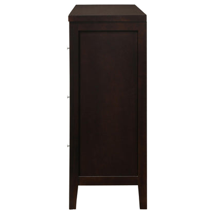 Carlton Cappuccino 6-Drawer Rectangular Dresser - 202093 - Bien Home Furniture &amp; Electronics