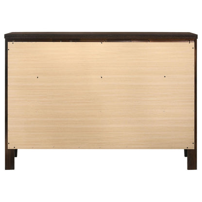 Carlton Cappuccino 6-Drawer Rectangular Dresser - 202093 - Bien Home Furniture &amp; Electronics