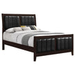 Carlton Queen Upholstered Bed Cappuccino/Black - 202091Q - Bien Home Furniture & Electronics