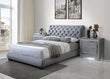 Carly Gray King Upholstered Platform Bed - SET | 5093-K-HBFB | 5093-KQ-RAIL - Bien Home Furniture & Electronics