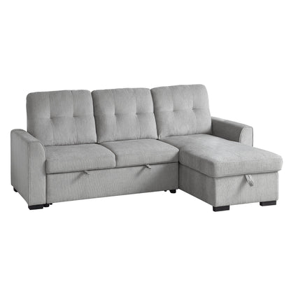Carolina Gray Reversible Storage Sleeper Sofa Chaise - SET | 9402DGY-VC | 9402DGY-VT - Bien Home Furniture &amp; Electronics