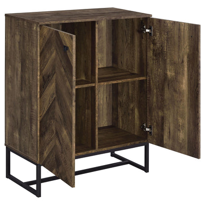 Carolyn Rustic Oak/Gunmetal 2-Door Accent Cabinet - 959639 - Bien Home Furniture &amp; Electronics