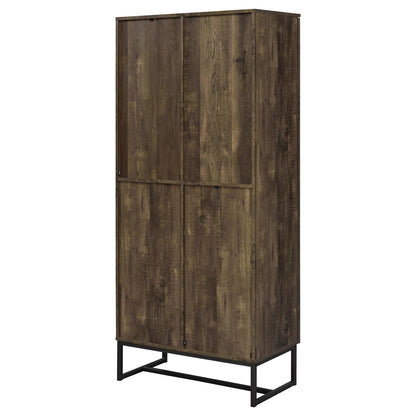 Carolyn Rustic Oak/Gunmetal 2-Door Accent Cabinet - 959640 - Bien Home Furniture &amp; Electronics