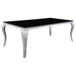 Carone Black/Chrome Rectangular Glass Top Dining Table - 115071 - Bien Home Furniture & Electronics