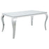 Carone White/Chrome Glass Top Dining Table - 115091 - Bien Home Furniture & Electronics