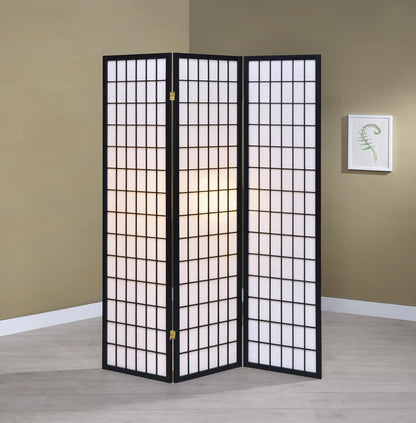 Carrie 3-Panel Folding Screen Black/White - 4622 - Bien Home Furniture &amp; Electronics