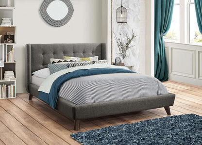 Carrington Button Tufted Eastern King Bed Gray - 301061KE - Bien Home Furniture &amp; Electronics