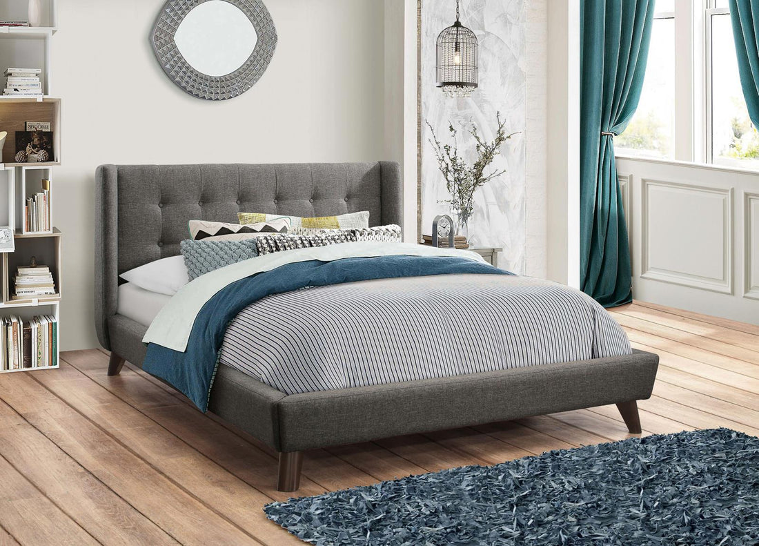 Carrington Button Tufted Full Bed Gray - 301061F - Bien Home Furniture &amp; Electronics