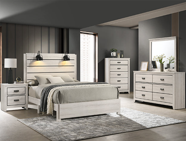 Carter Fl Platform Bed 1 Box White - B6810-F-BED - Bien Home Furniture &amp; Electronics