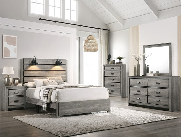 Carter Gray Full Platform Bed - B6820-F-BED - Bien Home Furniture &amp; Electronics