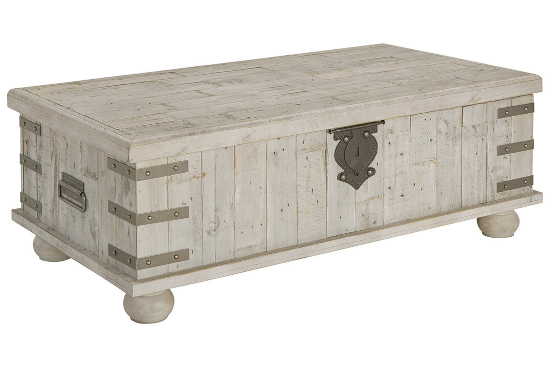 Carynhurst White Wash Gray Coffee Table with Lift Top - T757-9 - Bien Home Furniture &amp; Electronics